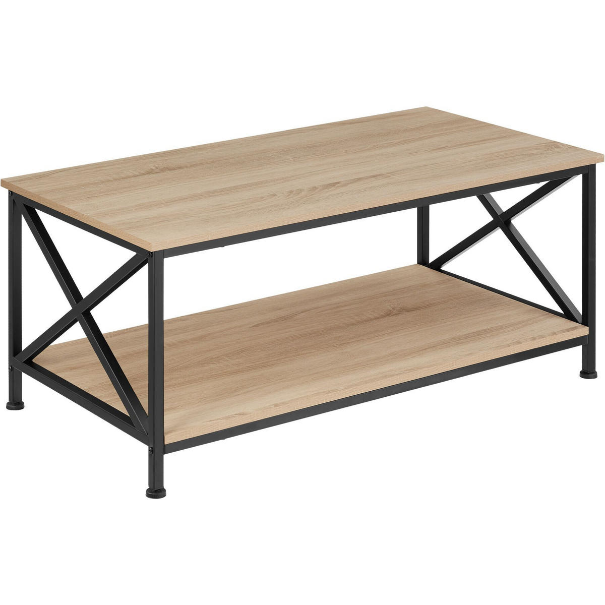 COUCHTISCH Pittsburgh,100 x 55 x 45,5 cm,Industrial Holz hell, Eiche Sonoma - Naturfarben, Holzwerkstoff (100/55/45.5cm) - tectake