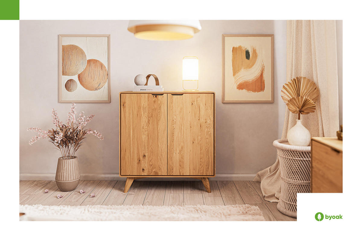 KOMMODE HOCH GREG Wildeiche - Wildeiche, Holz (90/92/40cm) - byoak