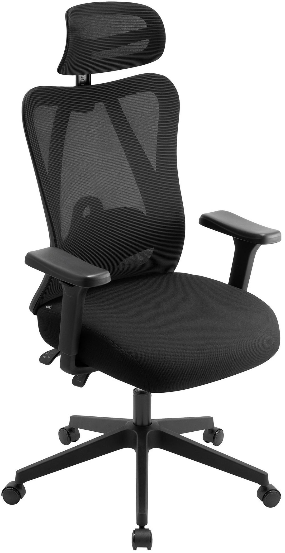 CHEFSESSEL Stoff Schwarz - Schwarz, Kunststoff/Textil (66/113/59cm) - CLP