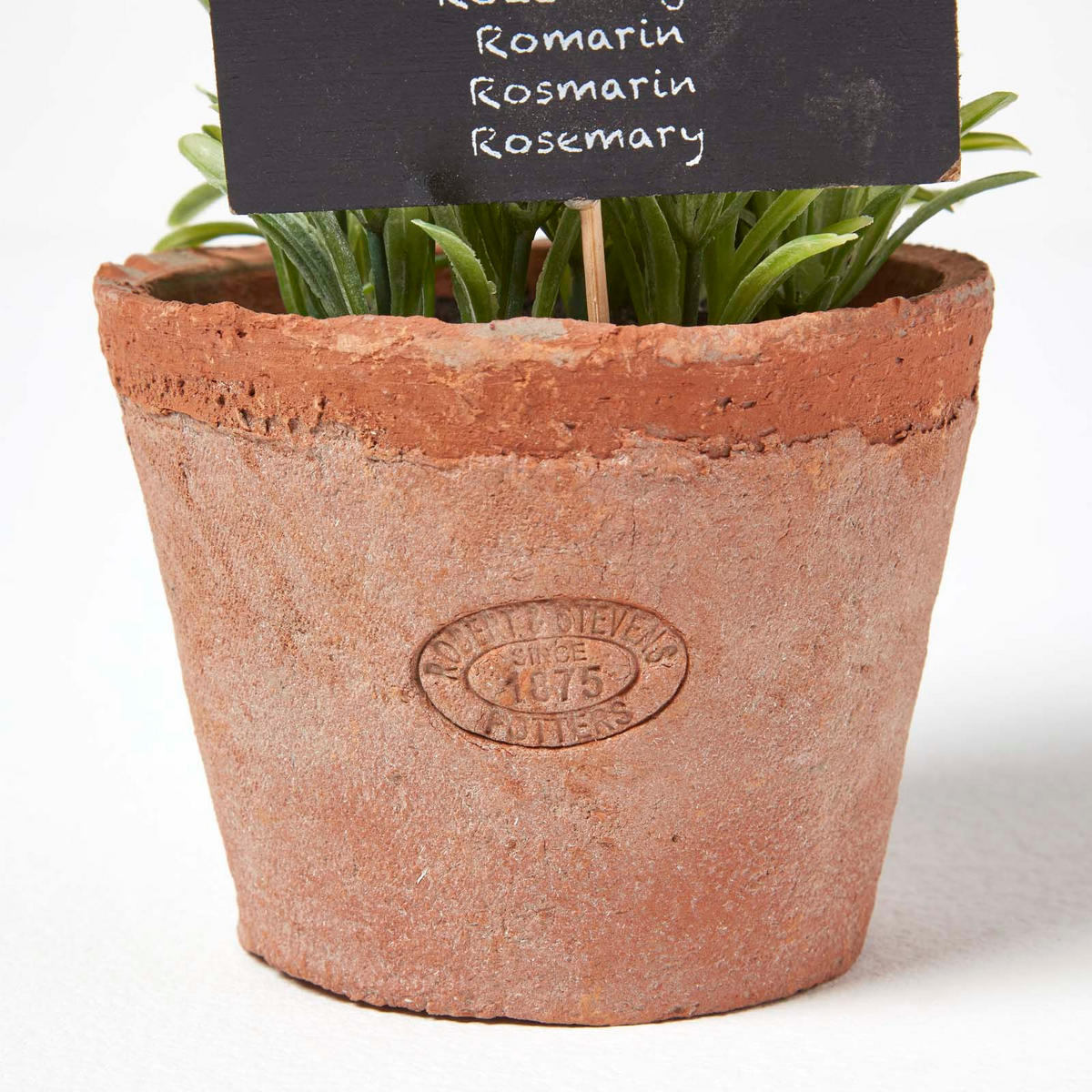 KUNSTPFLANZE Rosmarin im Terrakotta-Topf, 18 cm - Grün, Kunststoff (18cm) - Homescapes