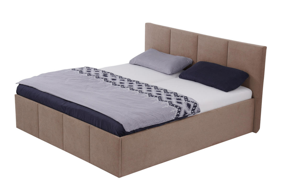 POLSTERBETT Dalas Sahara 200 x 200 x 40 cm Stauraum Mit hochwertiger Matratze H2 (bis 100 kg) und Lattenrost - Sahara, Holz (200/200cm) - Halmon Schlafkomfort Betten 