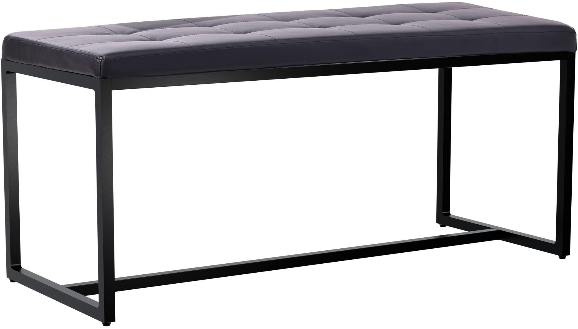 SITZBANK 100/40 cm Kunstleder schwarz - Schwarz, Textil/Metall (100/48/40cm) - CLP
