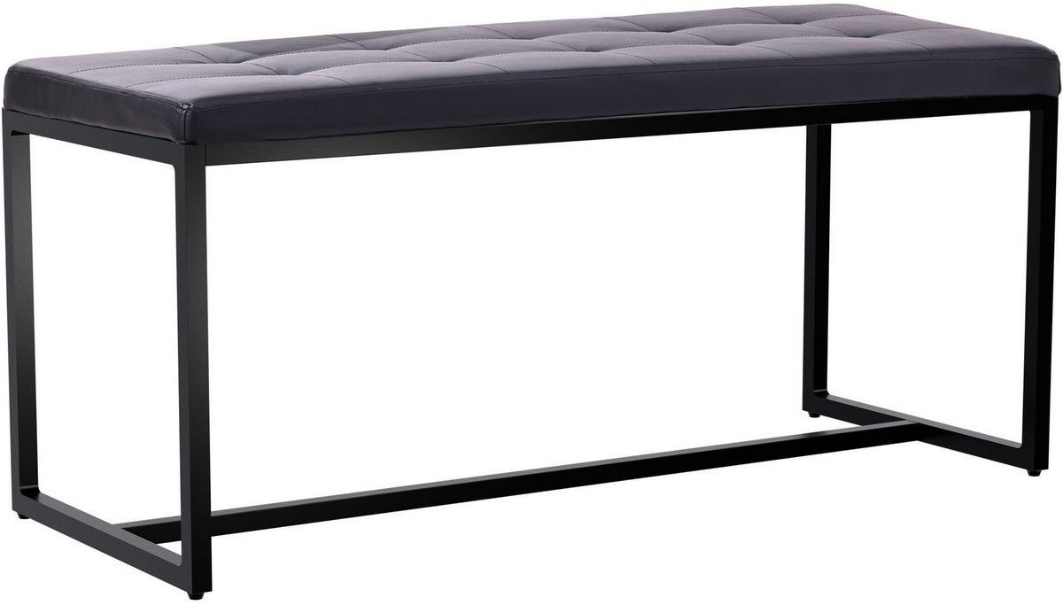 SITZBANK 100/40 cm Kunstleder schwarz - Schwarz, Textil/Metall (100/48/40cm) - CLP