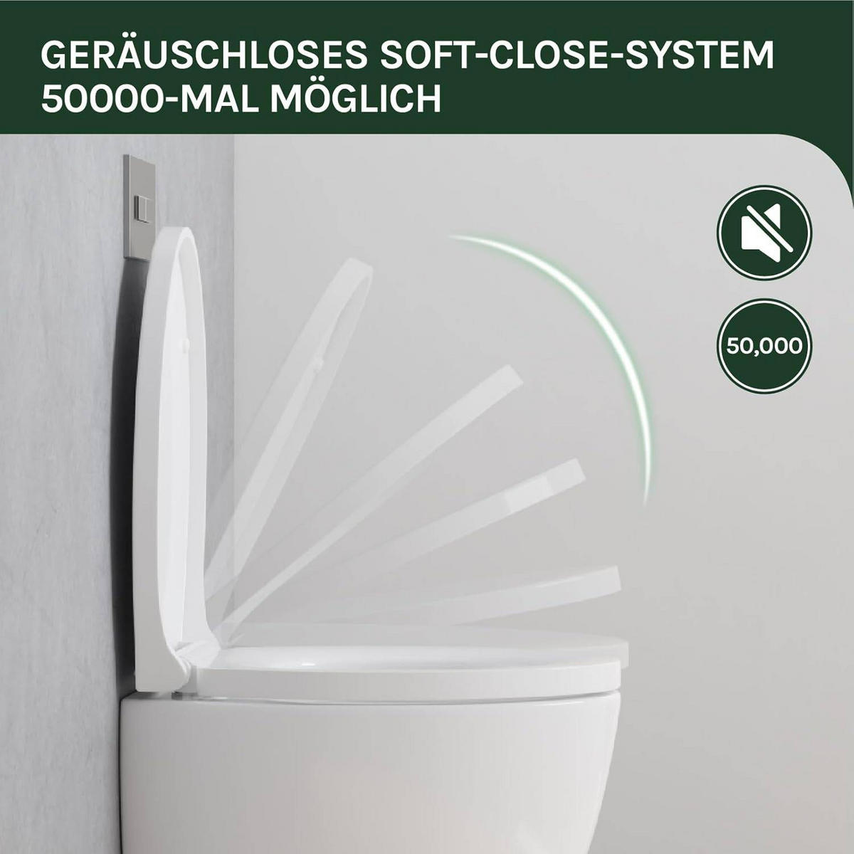 WC SITZ mit Absenkautomatik, Softclose Scharnier, Oval - Weiß, Kunststoff (37/5.7/44cm) - Woltu