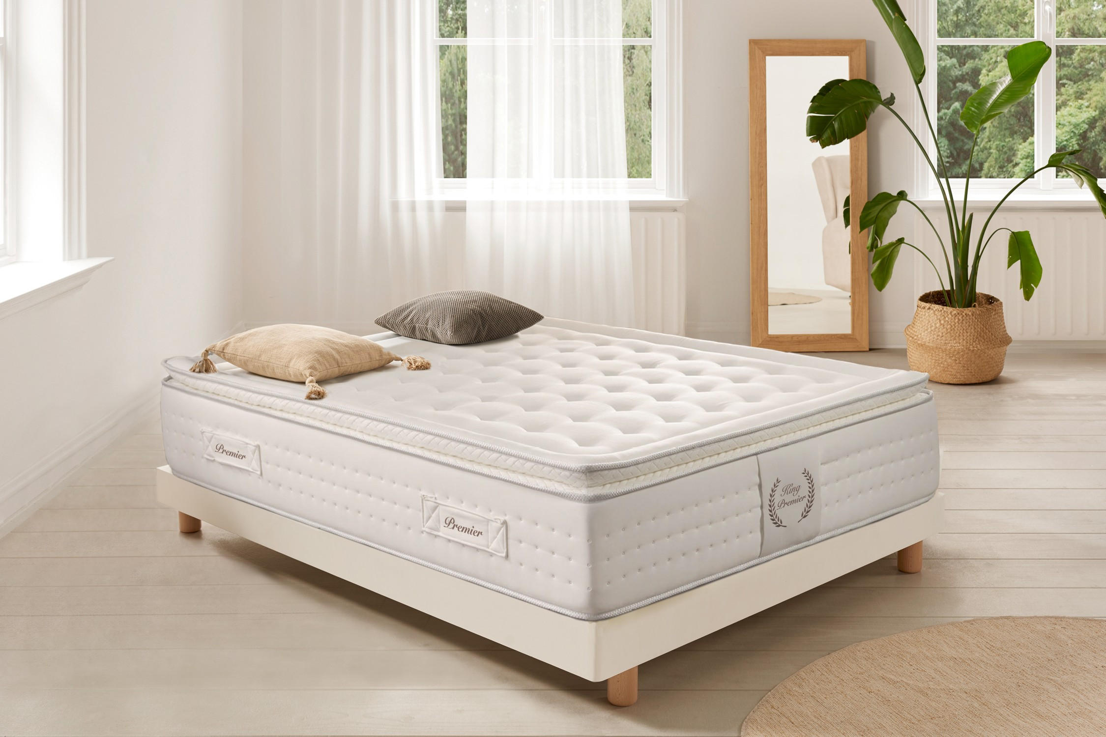 MATRATZE King Premier Spring - 160X200 cm - Weiß, Textil (160/200cm) - Moonia