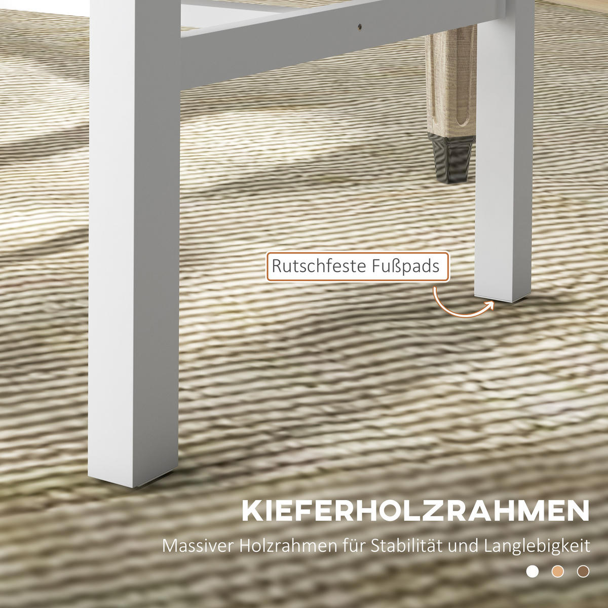 ESSZIMMERSTÜHLE 4er Set Kiefernholz Naturholz - Naturfarben/Weiß, Holz (38.5/99/47.5cm) - HOMCOM