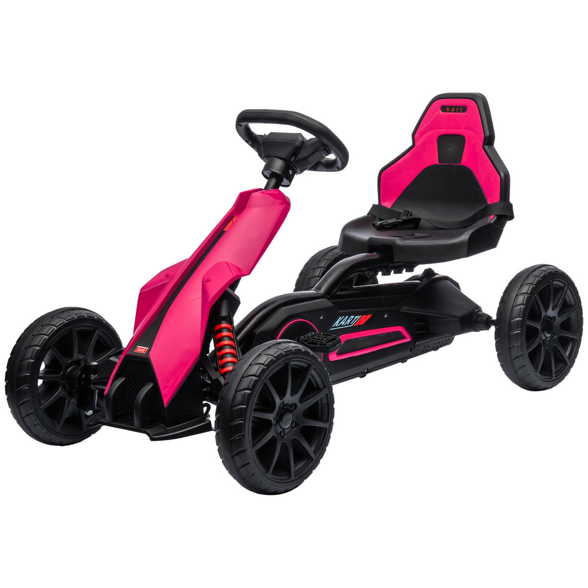 GO-KART DE-06148 mit verstellbarem Sitz und Handbremse Rosa - Pink, Kunststoff/Metall (100/58/58.5cm) - ComfortXL