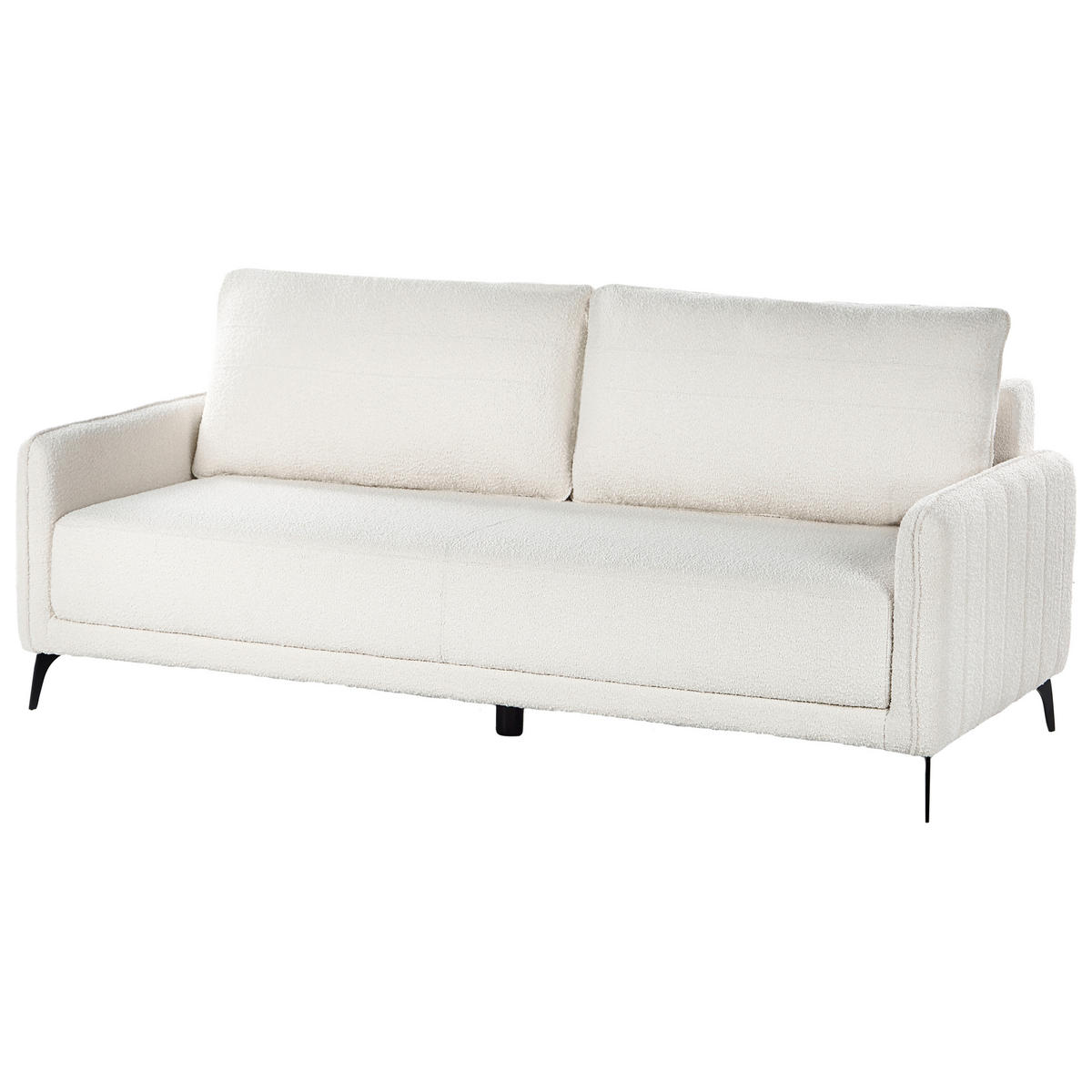ROZKLÁDACÍ POHOVKA 3-místná Bouclé Krémově bílá Heming - krémová, textil (200/88/90cm) - Beliani