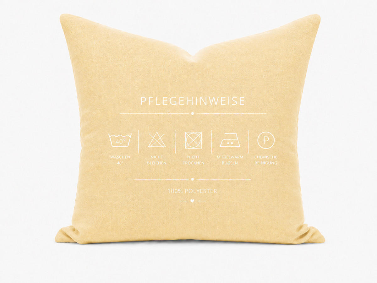 KISSENBEZUG Leinenoptik 50/50 cm Gelb - Gelb, Textil (50/50cm) - TiborTex