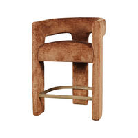 BARHOCKER LEITH Orange 61x57x89 cm - Orange, Textil (61/89/57cm) - FURNLUX