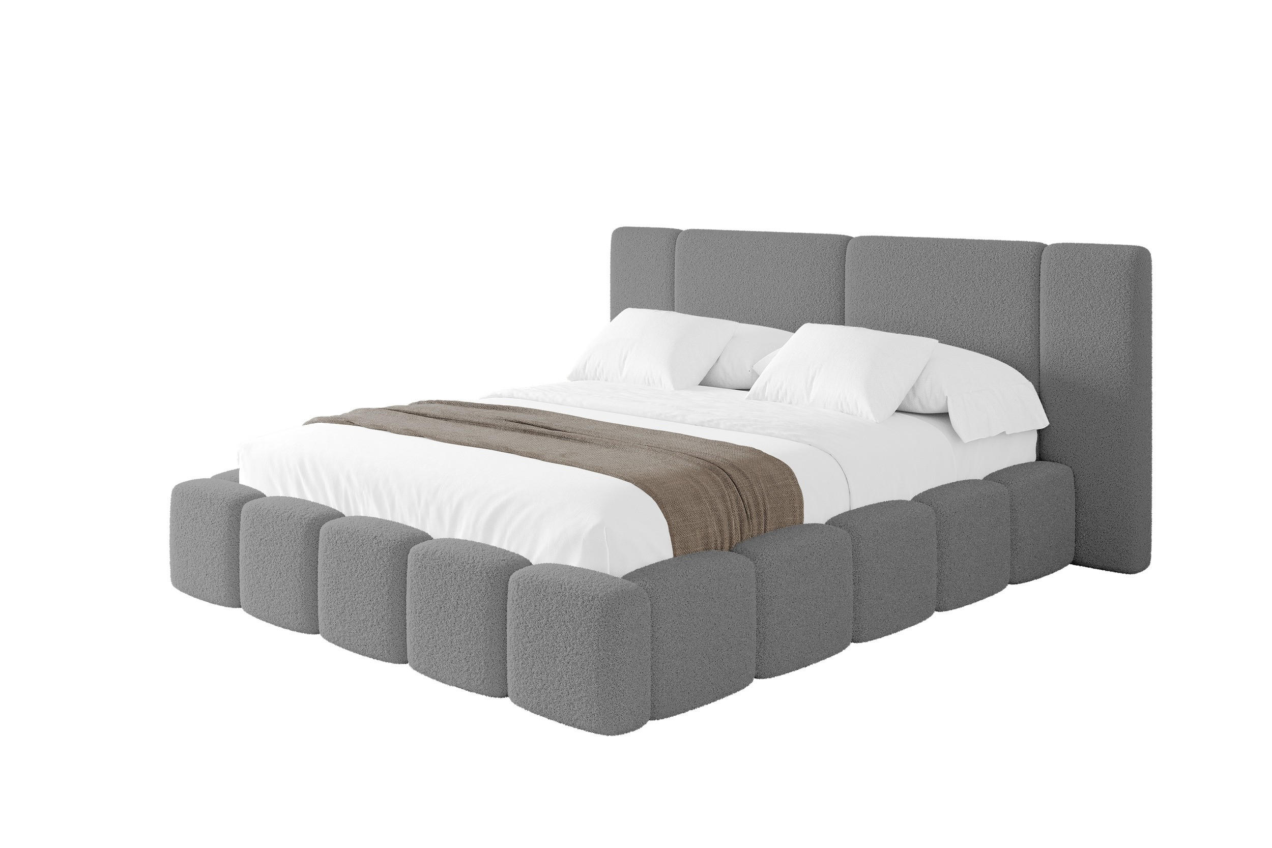 POLSTERBETT mit Bettkasten und Lattenrost, Boxbett ohne Matratze - NILO 180x200 Grau - Greige, Holzwerkstoff/Textil (180/200cm) - ALTDECOR