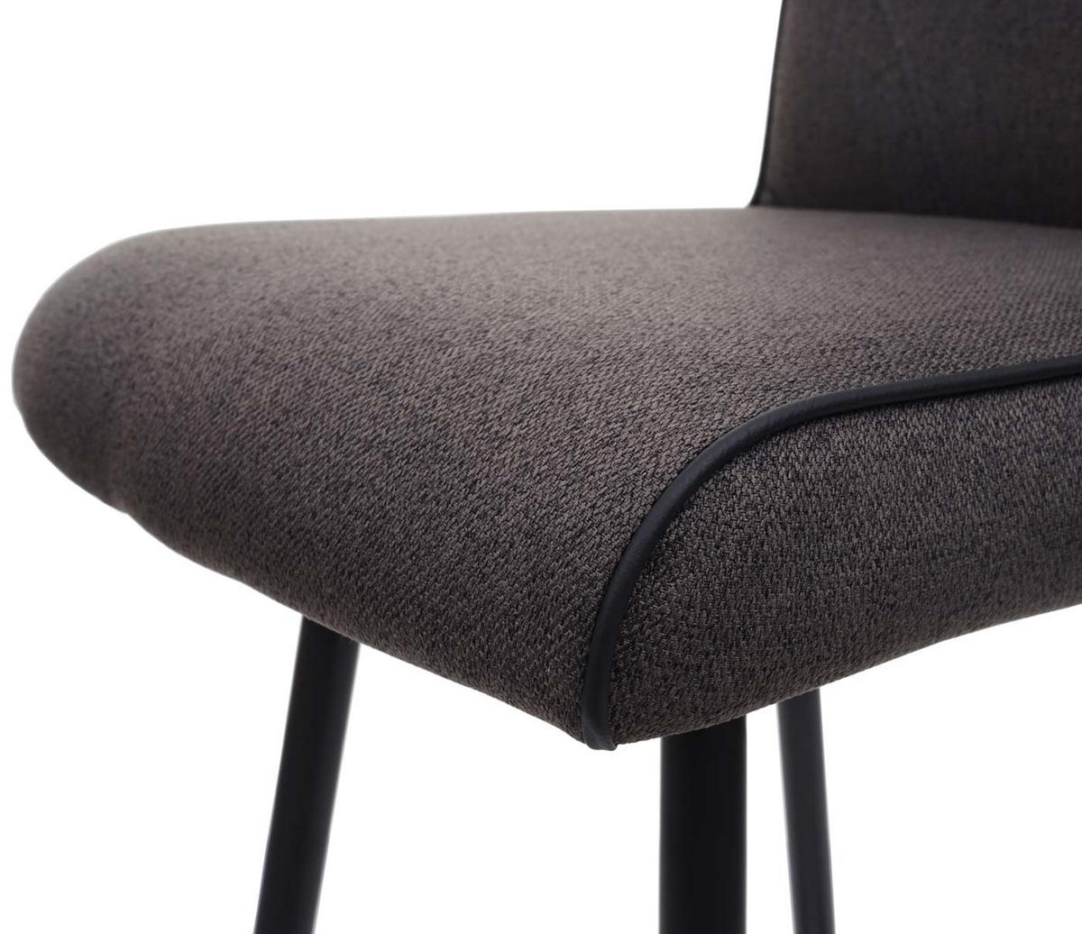 BARHOCKER mit Lehne Sitzhöhe 75cm drehbar Auto-Position Fußablage Stahl Stoff/Textil Grau-braun - Grau, Textil/Metall (41/111/51cm) - PROREGAL