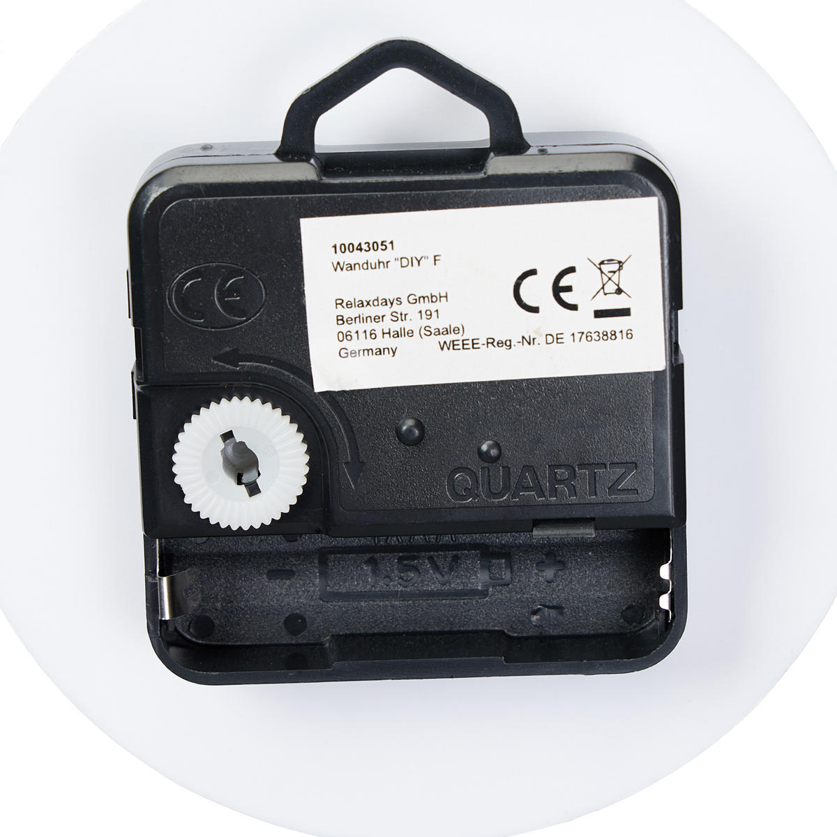 DIY-WANDUHR - Schwarz, Kunststoff/Metall (100/100/3.5cm) - Relaxdays