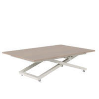 COUCHTISCH ARIA 120-160/80 cm, Höhenverstellbar, Kaschmir / Cremona Cannolo (Cremefarben) - Kaschmir/Creme, Holzwerkstoff/Metall (120/80/38cm) - Idohome