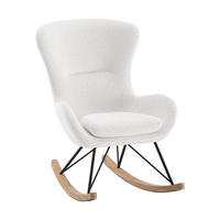 SCHAUKELSTUHL Katreena 76x110x101 Bouclé Creme/Schwarz/Natur - Creme/Schwarz, Metall (76/101/110cm) - 58aufmkessel