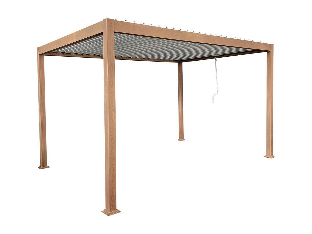 SELBSTTRAGENDE Pergola - 400 cm x 300 cm - metall - naturfarben dunkel Amalfi - Naturfarben, Metall (400/250/300cm) - Vente-Unique