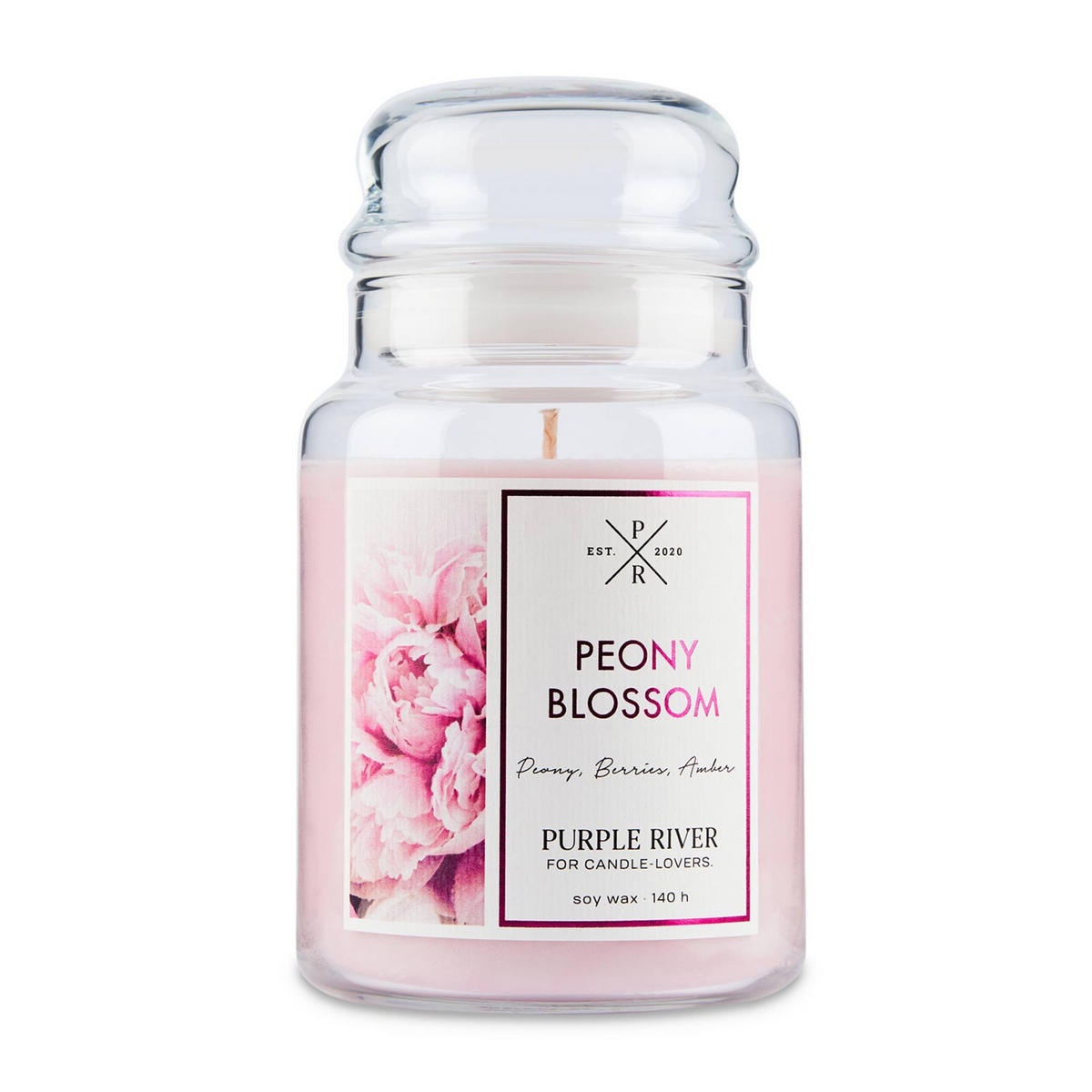 DUFTKERZE Purple River - Pink, Naturmaterialien/Glas (18cm)