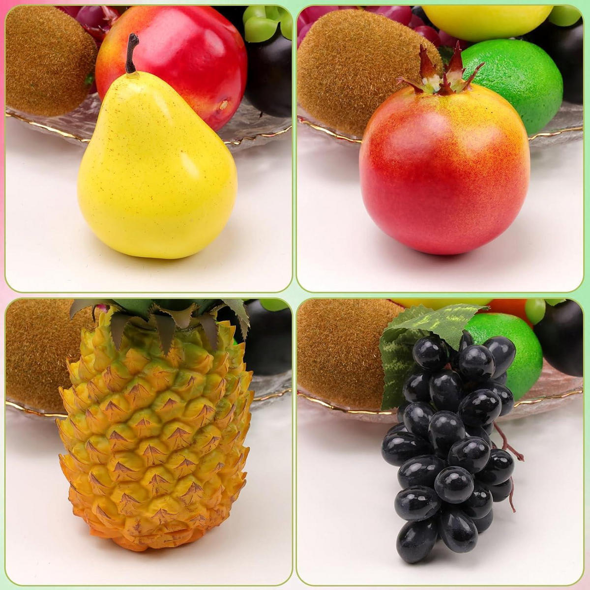 DEKOFRUCHT-SET 13-teilig künstlich lebensecht - Multicolor, Kunststoff (15.5cm)