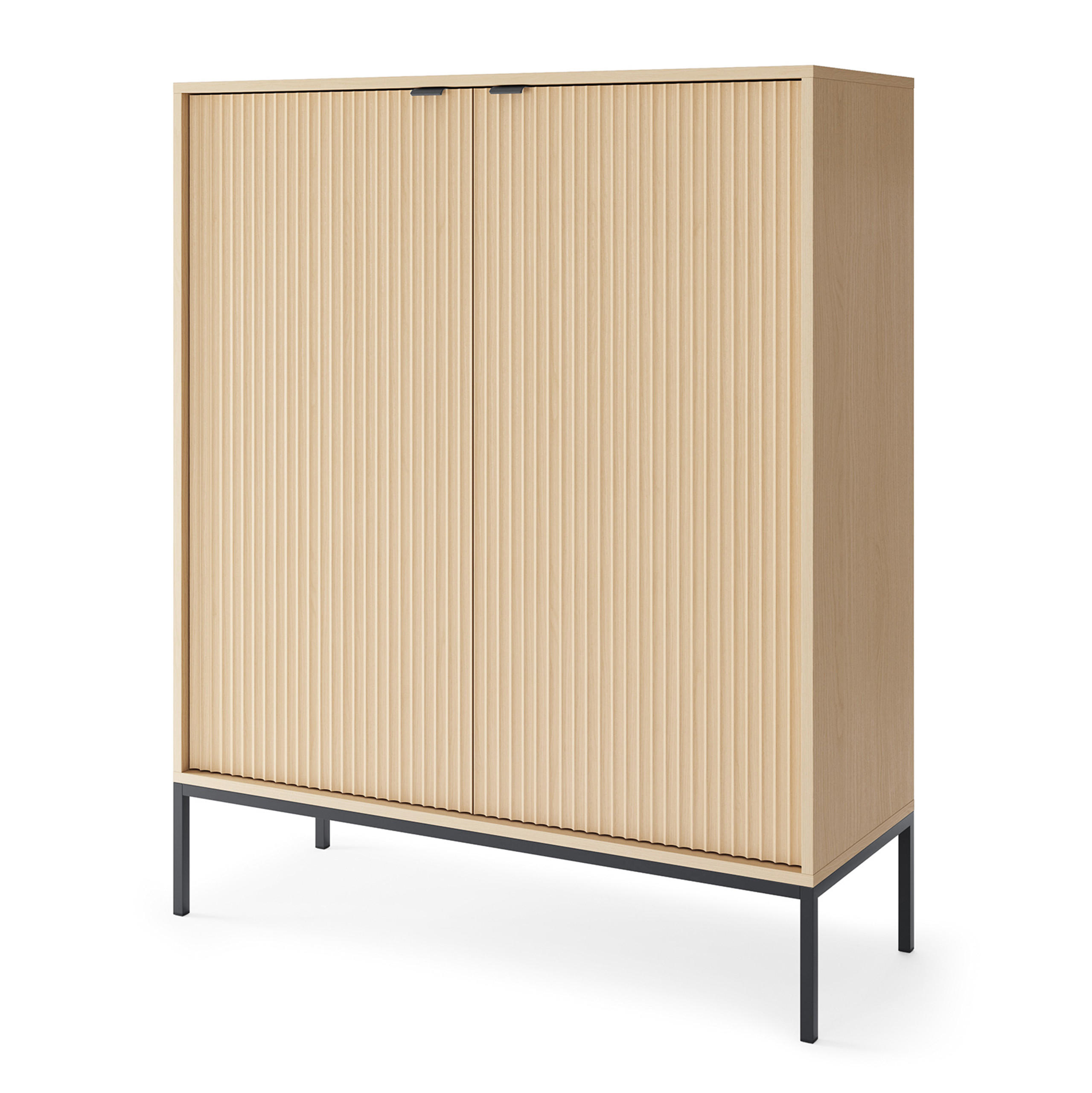 SIDEBOARD STELLARE 104x39x125 cm mit 2 Türen Eichefarben - Braun, Holzwerkstoff (104/125/39cm) - MASSENO