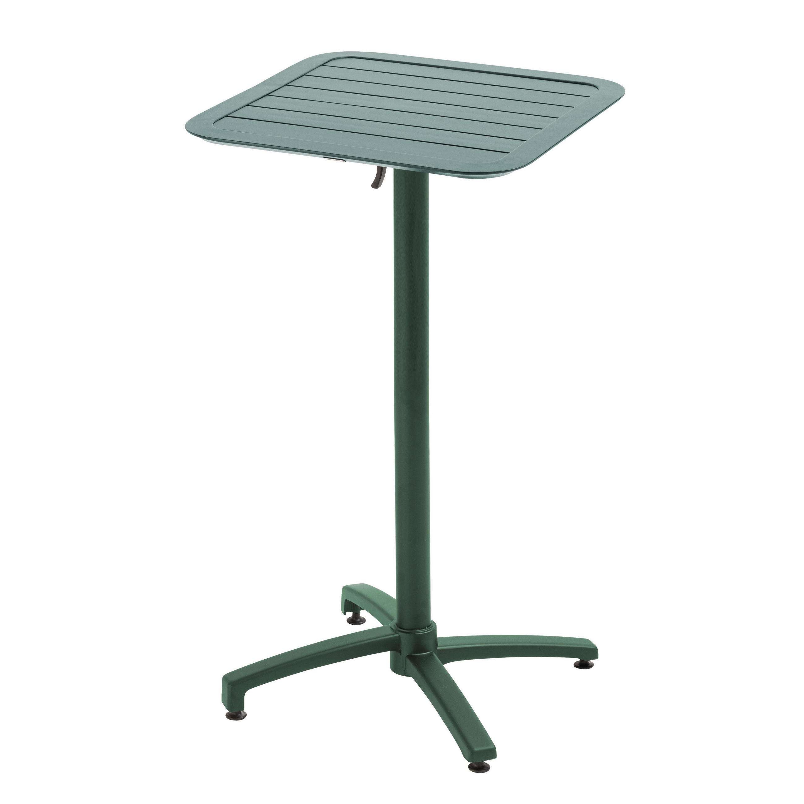 HOCHTISCH 60 x 60 cm, Dunkelgrünen - Grün, Metall (60/60/108cm) - Oviala