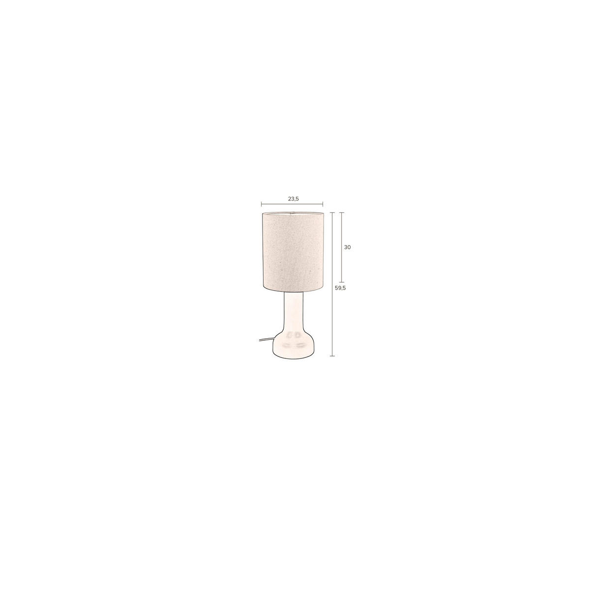 TISCHLAMPE Jones - Beige, Holz (25/25/60cm) - Dutchbone