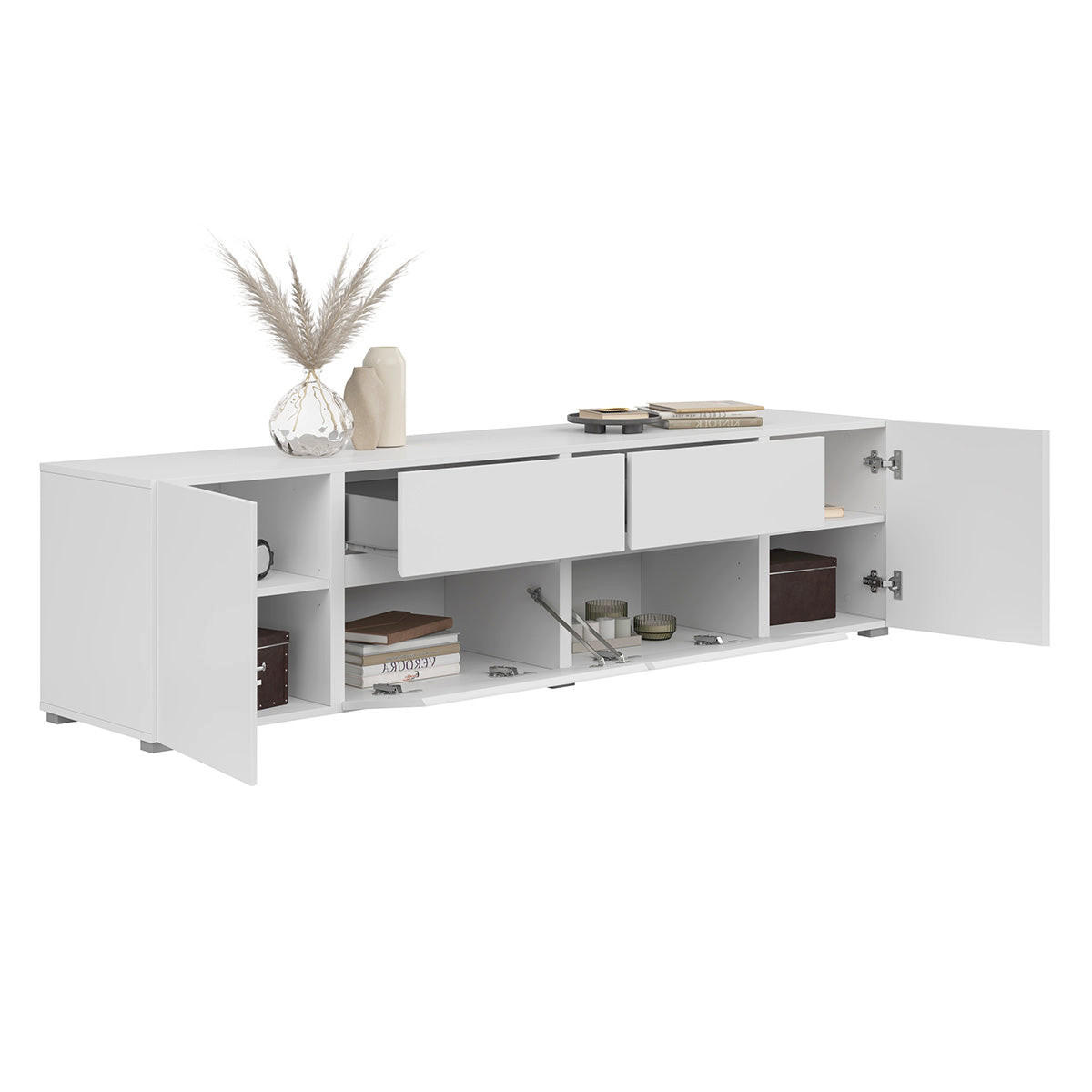 TV STOLÍK Maxis Biela - biela, kompozitné drevo (195/48/40cm) - Petits-meubles