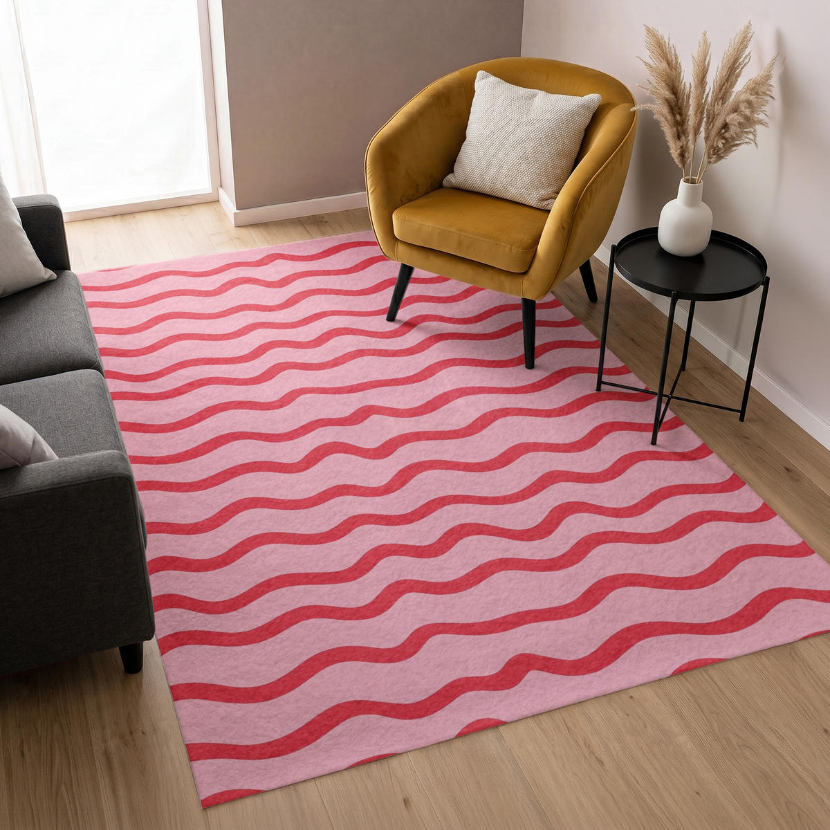 TEPPICH - Verspielt - Muster - Rot - 140x200 cm - Rot, Kunststoff/Textil (140/0.4cm) - OnlyWow