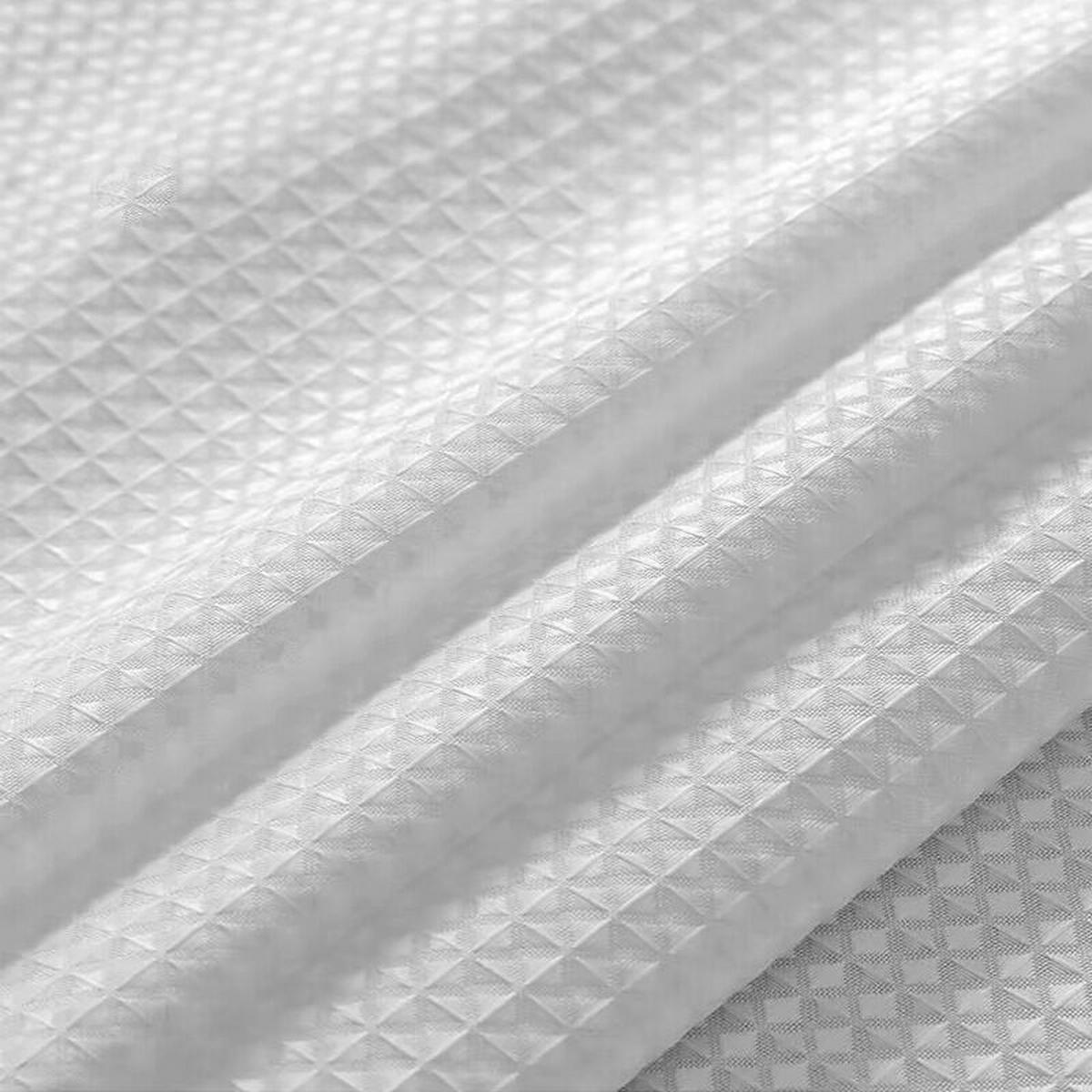 DUSCHVORHANG Weiß Waffelstruktur mit Ringen schimmelresistent für Badewanne Dusche - Weiß, Metall (220/200cm) - MCBOSON