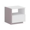 NACHTTISCH skandinavisch mit 1 Schublade & 1 Ablage - Weiß & Taupe - NAPOLI II - Braun, Holz (39/43/46.4cm) - Vente-Unique