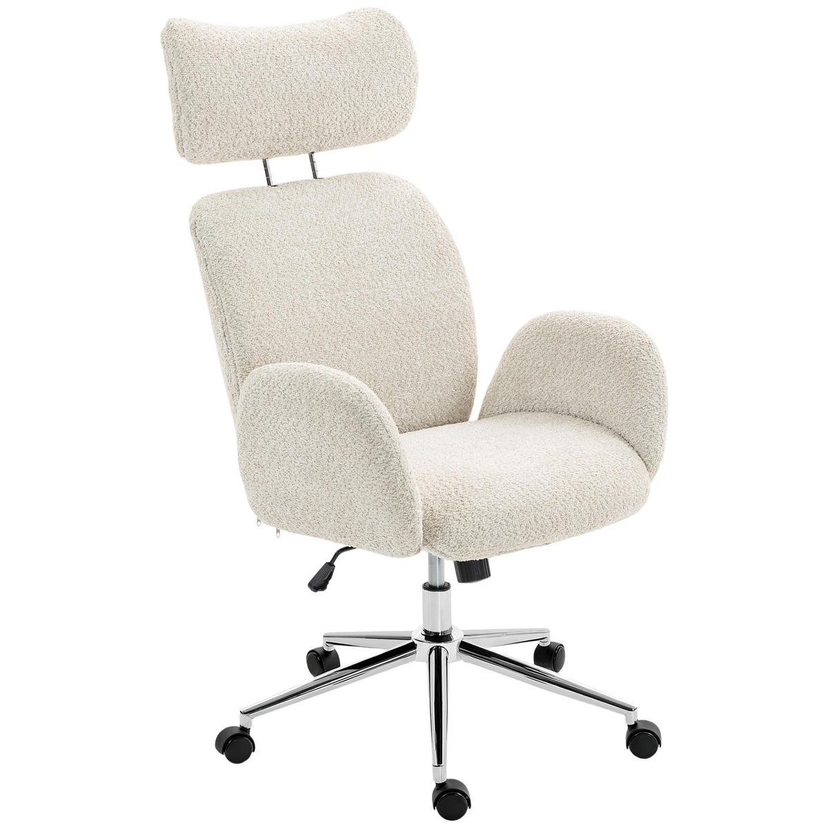 BÜROSTUHL DE-05195 Verstellbare Kopfstütze, Kippfunktion & höhenverstellbar Grauweiß - Hellgrau, Metall (65/123/75cm) - ComfortXL