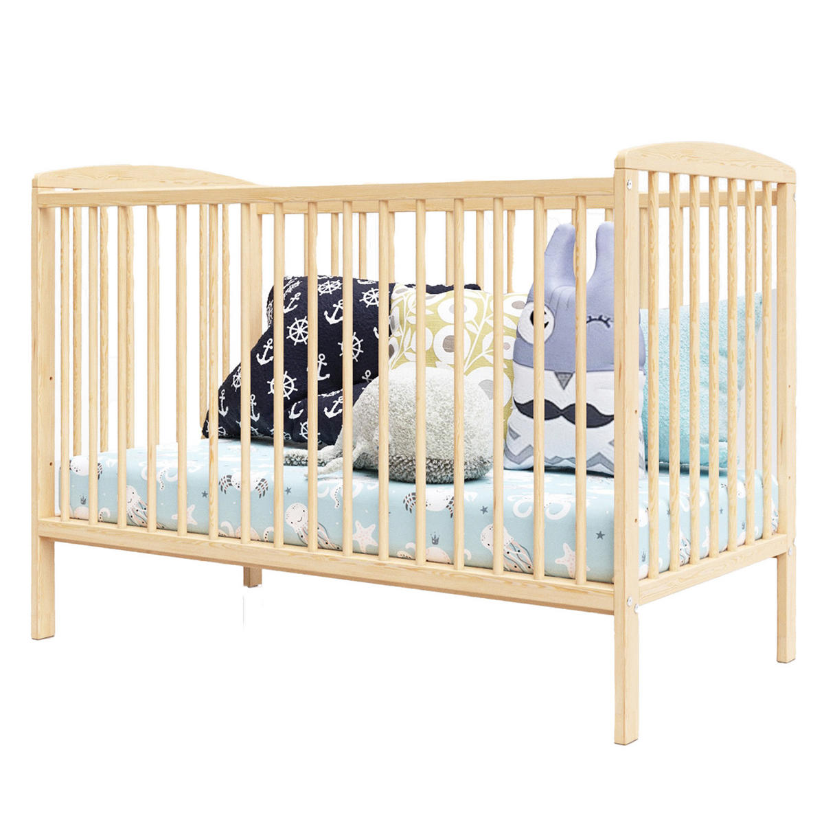 BABYBETT Nina, Mitwachsendes, Holz - Kieferfarben, Holz (60/120cm) - Premiers Moments