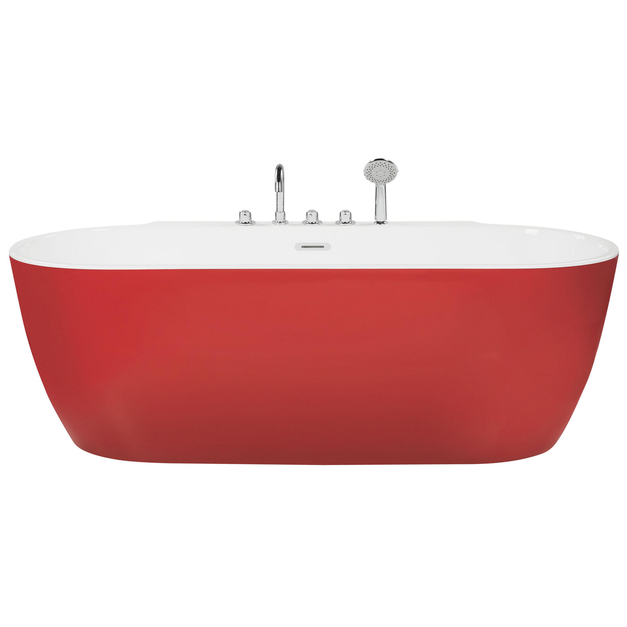 BADEWANNE FREISTEHEND 80x170x83 cm rot Rotso - Rot, Kunststoff (80/83/170cm) - Beliani