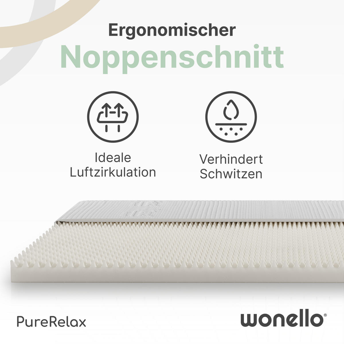 TOPPER 180/200 cm PureRelax - Weiß, Textil (180/200cm) - wonello
