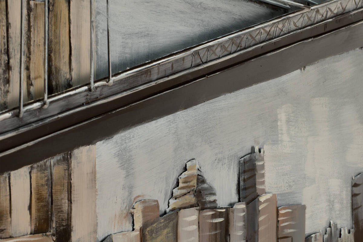 METALLBILD Blau 144/44 cm - Blau/Grau, Metall (9.6/44cm) - KUNSTLOFT