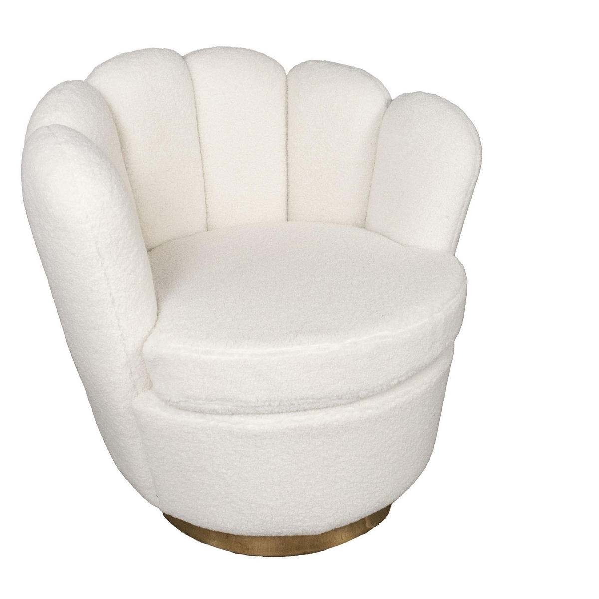 SESSEL drehbar aus Stoff, weiß - Weiß, Metall (76/80/76cm) - Giga Meubel