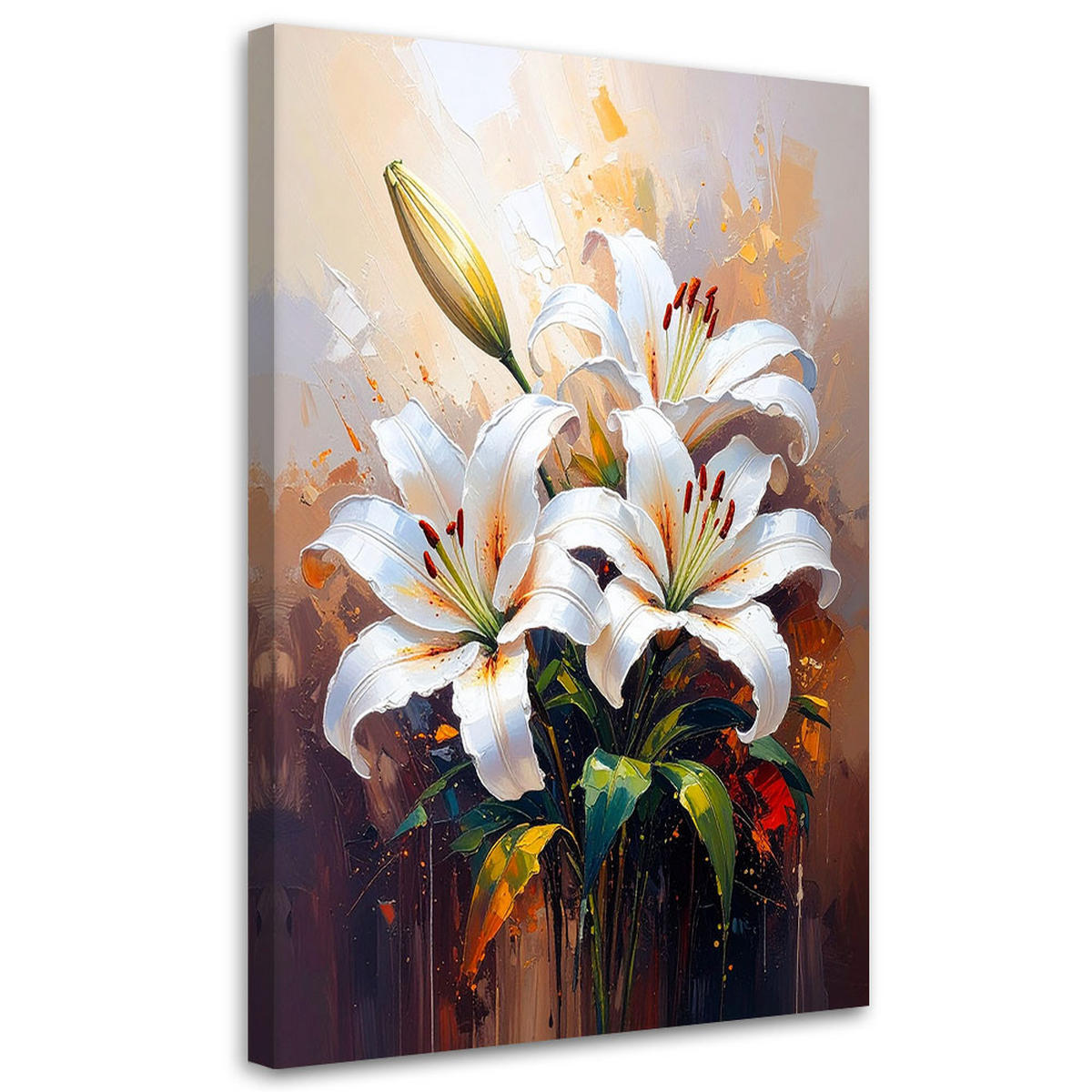 LEINWANDBILD Blumen 80x120cm - Beige, Textil (80/120cm) - Feeby