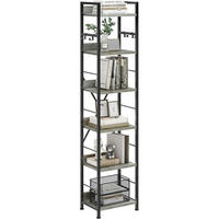 BÜCHERREGAL mit 6 Ebenen 30 x 40 x 180 cm Grau - Grau, Holzwerkstoff (40/183/30cm)