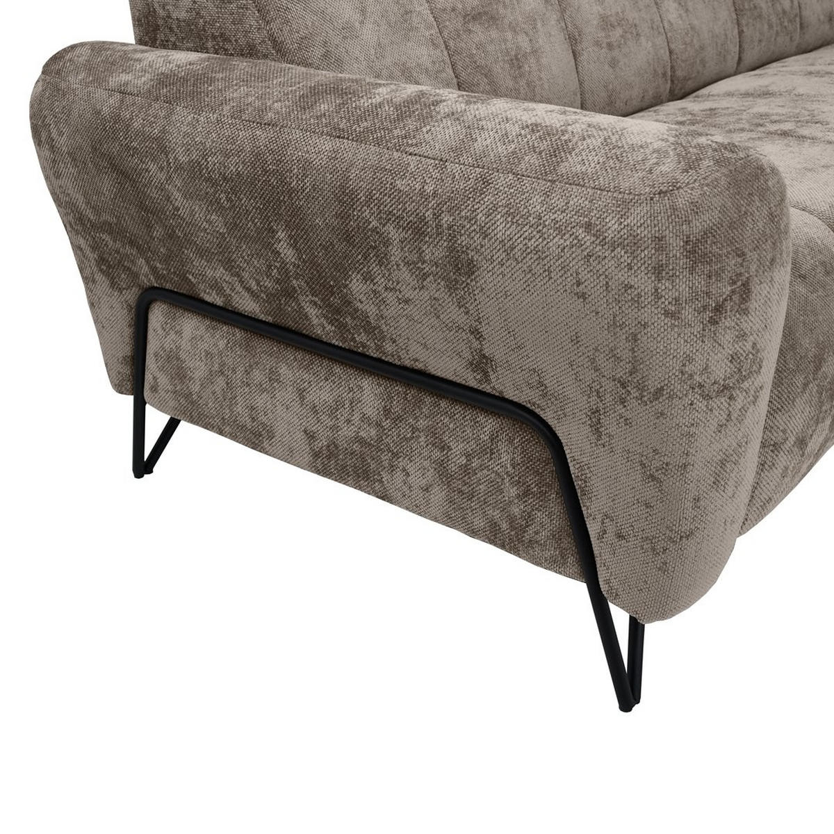 3-SITZER SOFA Volare mit Metallbeinen braun - Schwarz/Braun, Textil/Metall (220/83/98cm) - Beautysofa