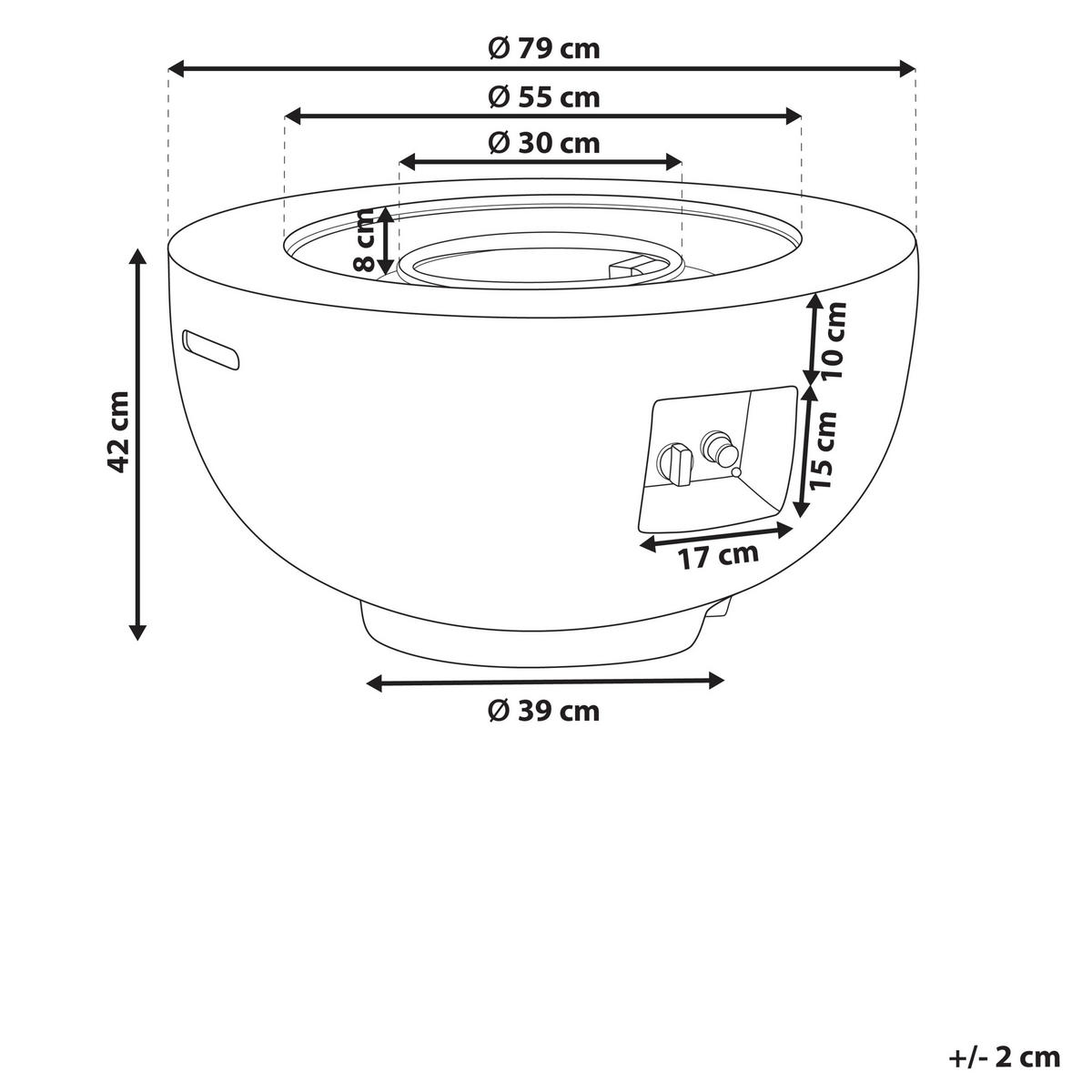 FEUERSTELLE Grau Daisetu - Grau, Stein (79/42/79cm) - Beliani