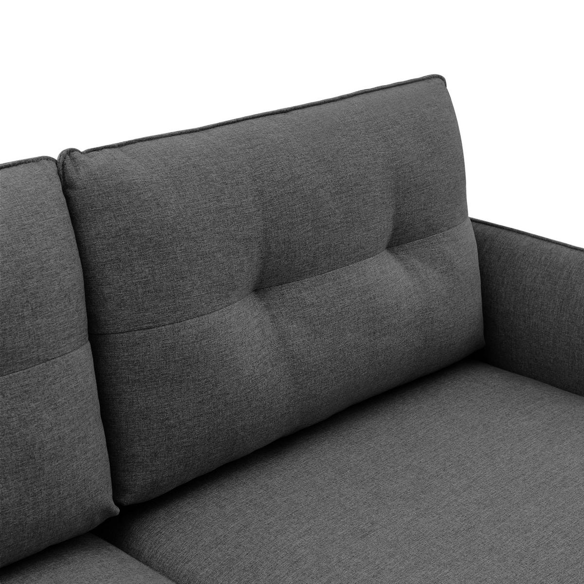 3-SITZER-SOFA Chloé Skandinavisches aus dunkelgrauem Stoff - Dunkelgrau/Akaziefarben, Holz/Holzwerkstoff (210/92/82cm) - Sicaan