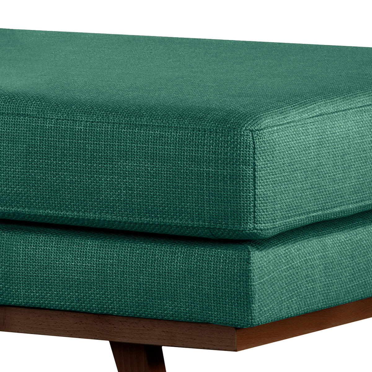 POLSTERHOCKER - Dunkelgrün/Buchefarben, Buchenholz/Textil (85/43/60cm) - home24