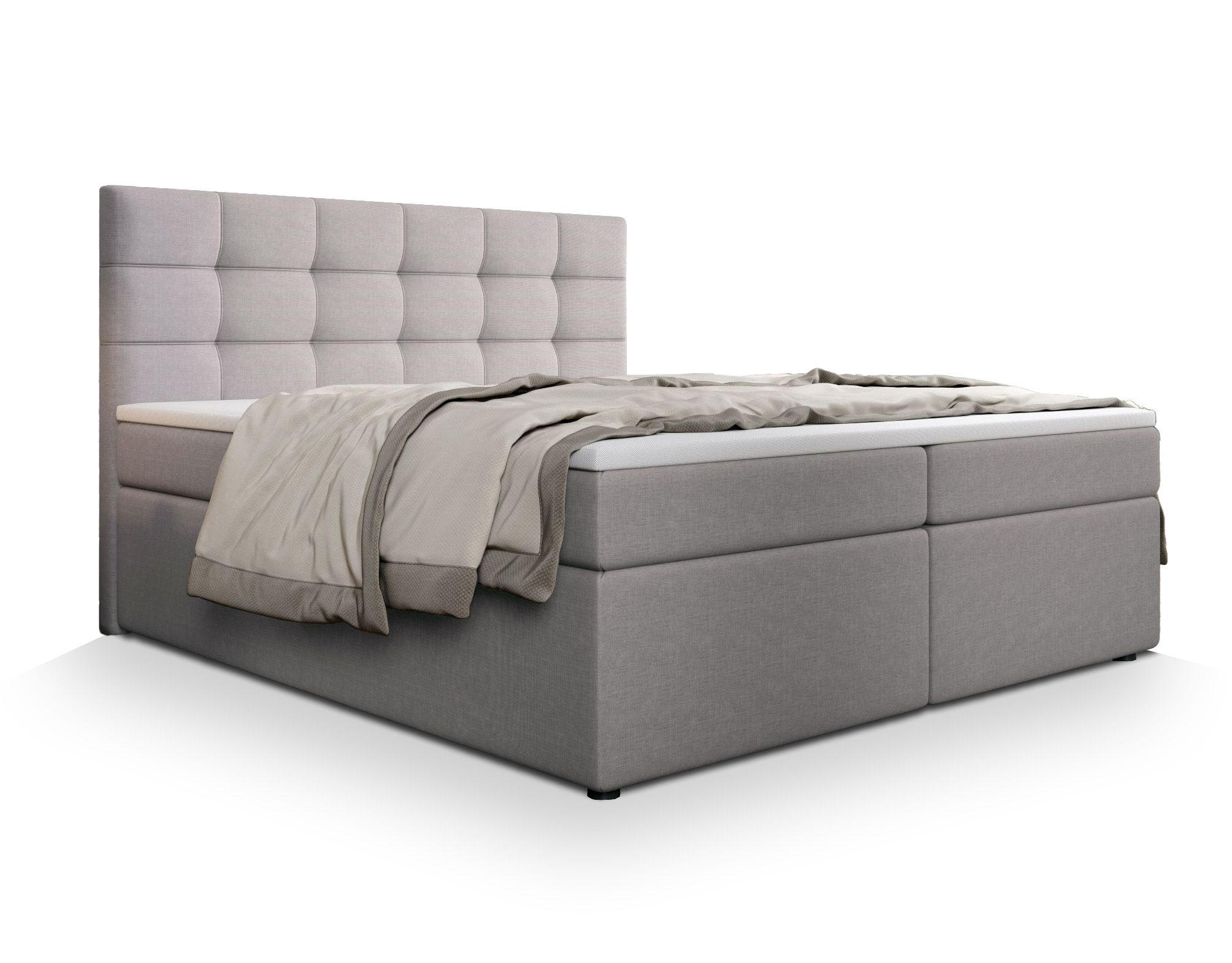 BOXBETT PALMA 160x200 cm mit Matratze und Topper - Beige - Beige, Holz (160/200cm) - MASSENO