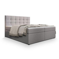 BOXBETT PALMA 180x200 cm mit Matratze und Topper - Beige - Beige, Holz (180/200cm) - MASSENO