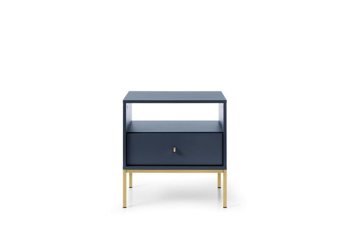 NACHTTISCH Onom 54x56x39 cm - Modern Nachtschrank zum Schlafzimmer - EIN praktischer Commode aus Spanplatten - Marineblau - Blau, Holzwerkstoff (54/56/39cm) - Chilly