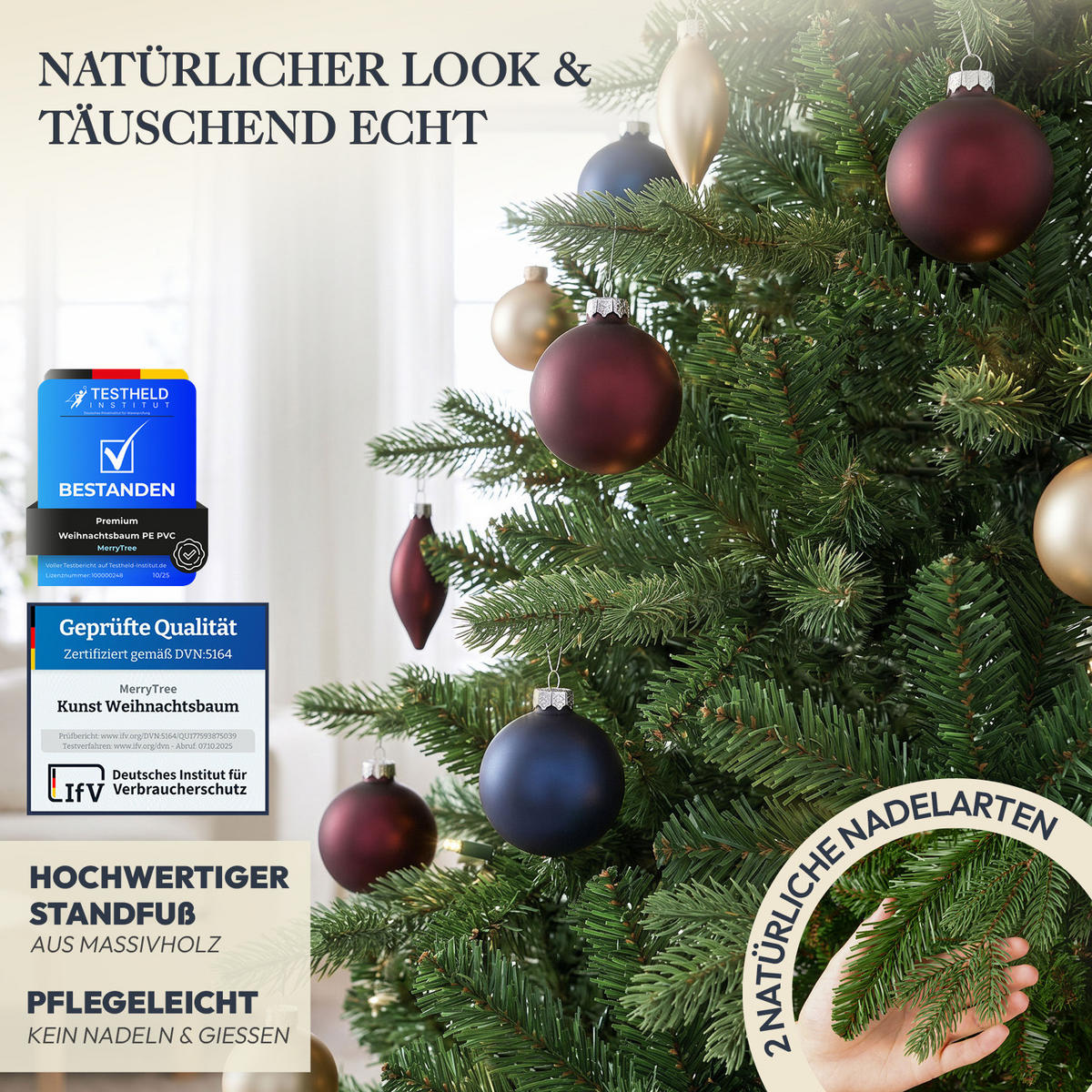 WEIHNACHTSBAUM aus PE & PVC Mix, 150 cm - Grün, Kunststoff (150cm) - Merry Tree