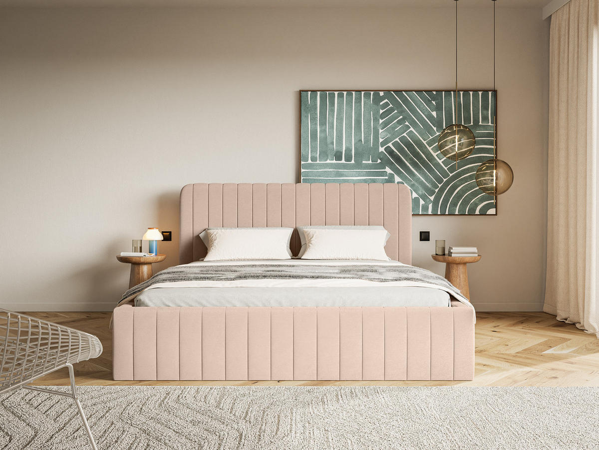 POLSTERBETT Orasi 160x200 cm, Altrosa - Rosa, Textil (200/160cm) - Fedve