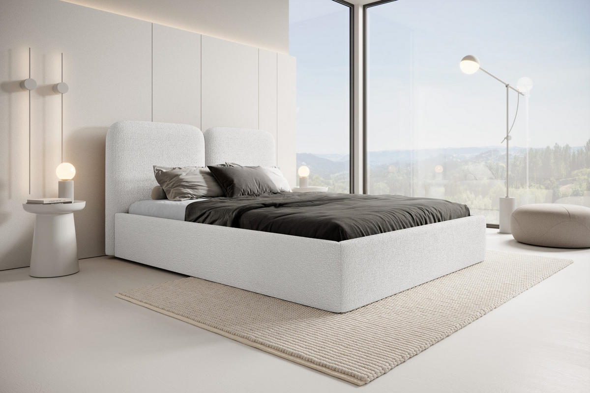 POLSTERBETT Molgan Creme 160x200 cm - Creme, Textil (160/200cm) - Meblito