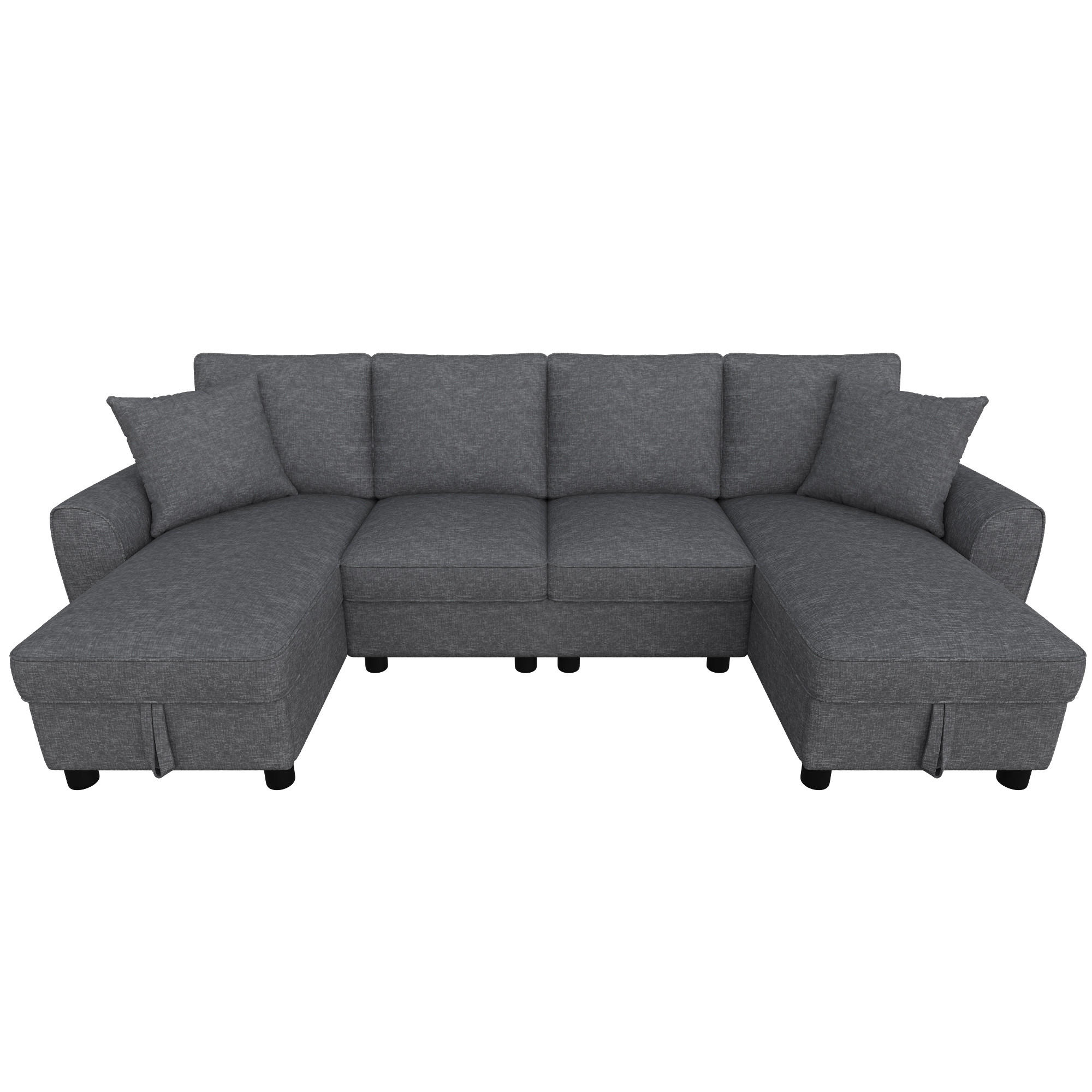 XXXLutz Ecksofa Grau 137x84x280 cm