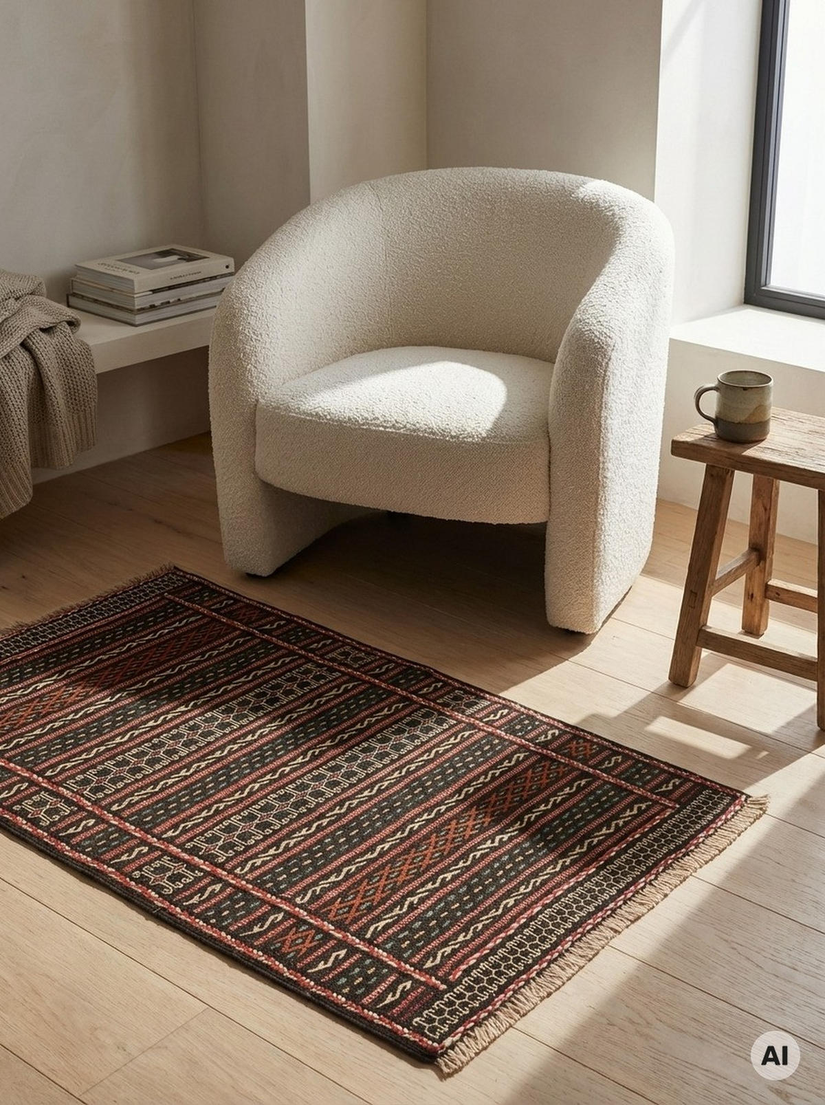 KELIM-TEPPICH handgewebt Kordi Schwarz 93/61 cm Schurwolle - Schwarz, Textil (61/93cm) - Looma