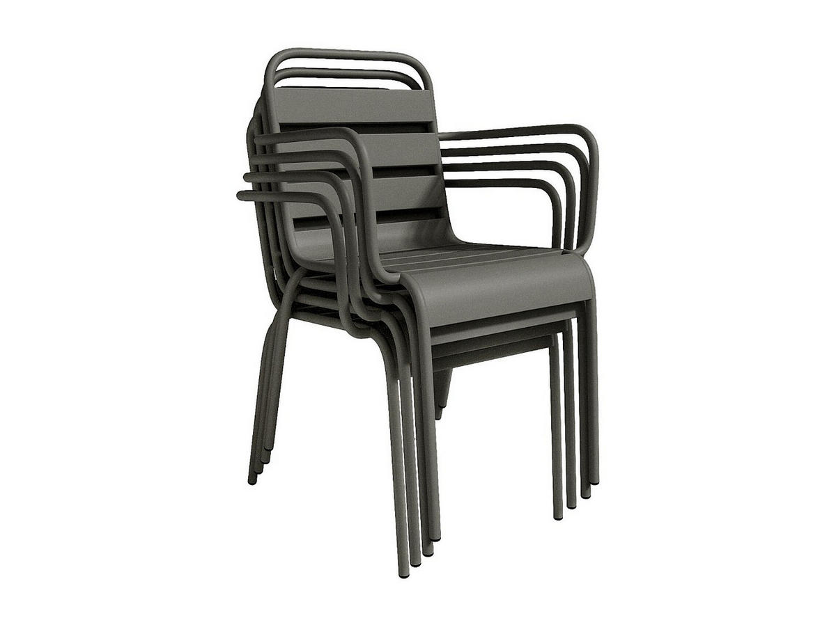 GARTENSESSEL stapelbar 2er-Set - Metall - Anthrazitgrau - MIRMANDE von MYLIA - Anthrazit, Metall (56/79/59cm) - Vente-Unique